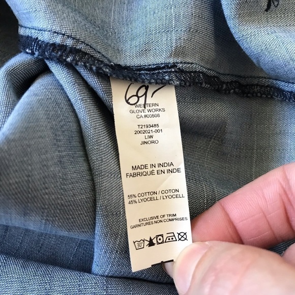 Jag Casper Chambray Blouse Shirt Top Small - Picture 5 of 6